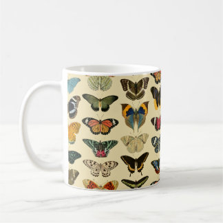 Taza De Café Mariposas ilustradas de época - Amarillo