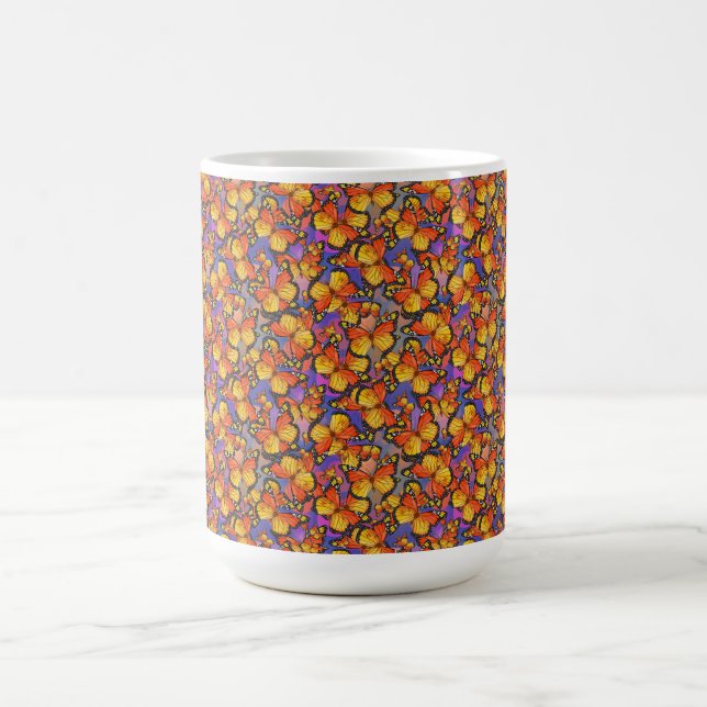 Taza De Café Mariposas Monarca Acuarela  6 (Centro)