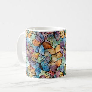 Taza De Café Mariposas Naranja Púrpura Azul