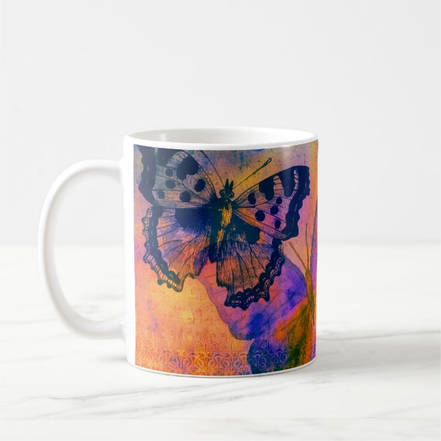 Taza De Café Mariposas pintadas (Izquierda)