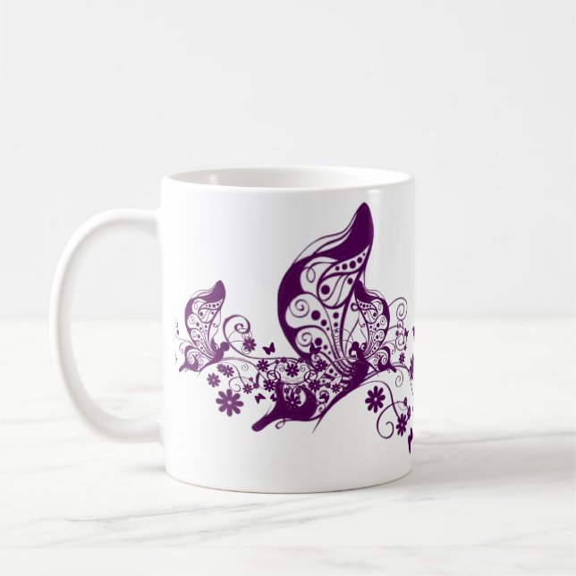 Taza De Café Mariposas púrpuras (Izquierda)