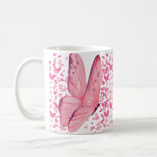 Taza De Café Mariposas rosadas