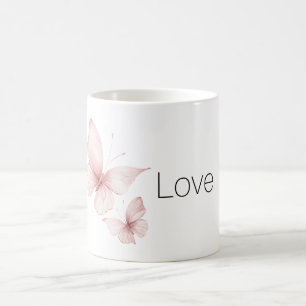 Taza De Café Mariposas Rosadas Aman