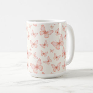 Taza De Café Mariposas rosadas bonitas