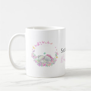Taza De Café mariposas rosadas elefantes Café Mug