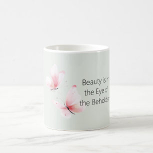 Taza De Café Mariposas Rosadas Mentoladas La Belleza Está En