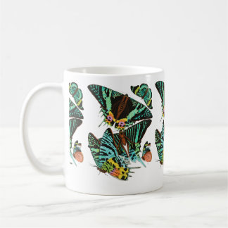 Taza De Café Mariposas verdes vintage de E.A. Séguy