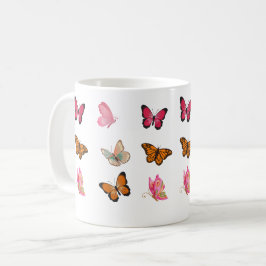 Taza De Café Mariposas Vintage – Ilustraciones Coloridas de Ent