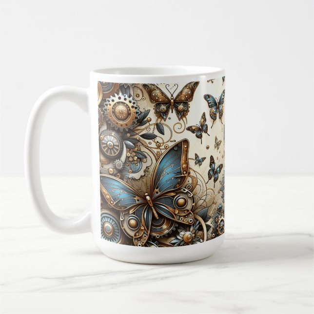 Taza De Café Mariposas Vintage Steampunk (Izquierda)