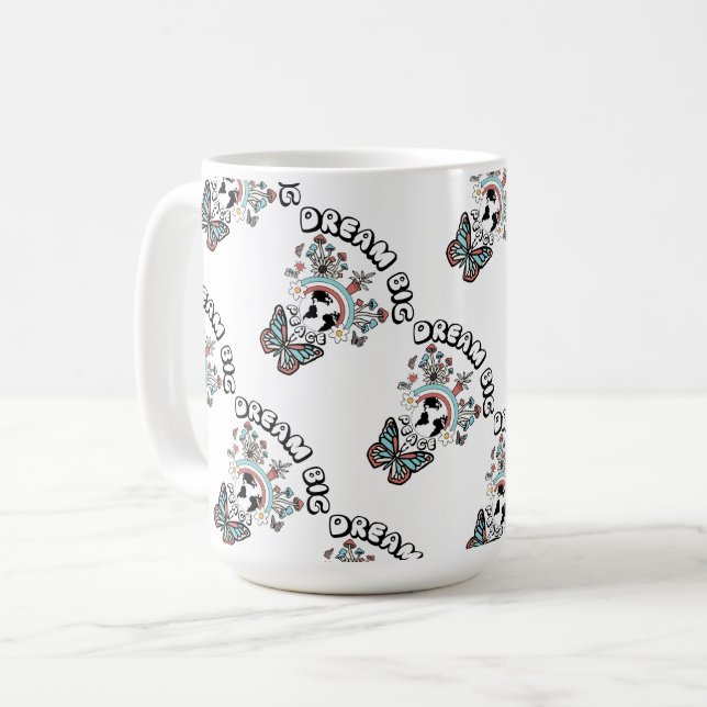 Taza De Café Mariposas y hongos Sueño Gran inspo positivo (Anverso izquierdo)