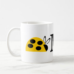 Taza De Café Mariquita Amarilla Monada Personalizada