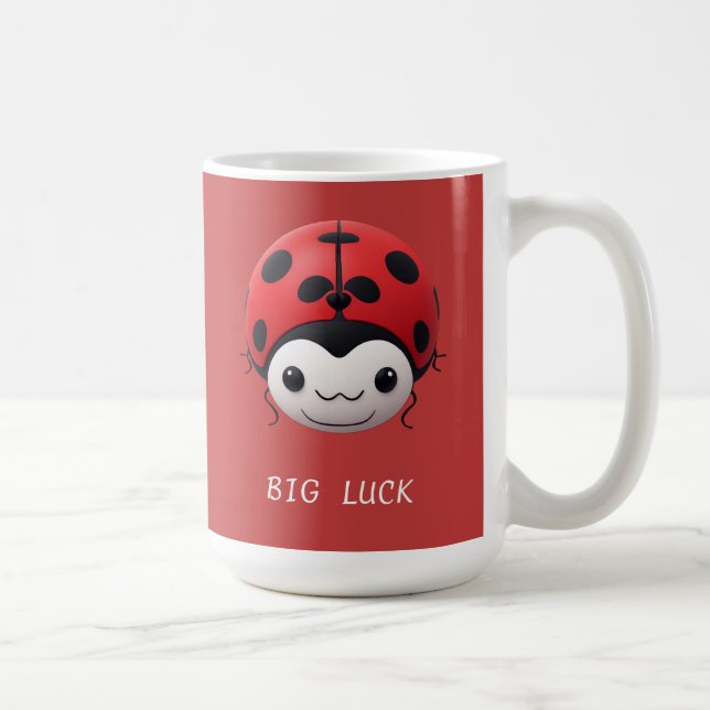 Taza De Café Mariquita Feliz de Dibujos Animados Para Regalo (Derecha)