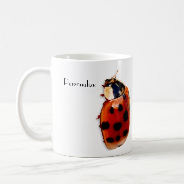 Taza De Café Mariquita manchada moda con nombre (Izquierda)