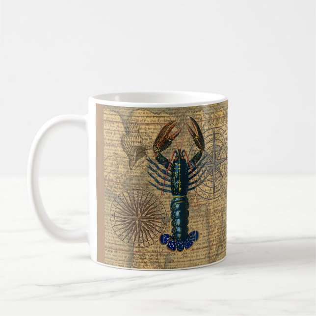 Taza De Café Marisco de langosta Maine Classic Ocean (Izquierda)