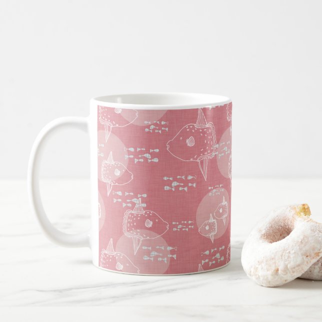 Taza De Café Marisco rosa Mola Mola (Con donut)