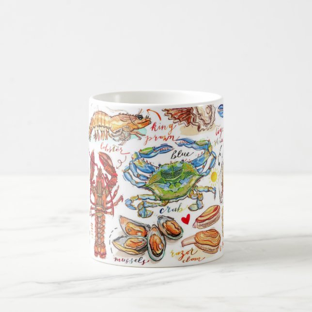 Taza De Café Mariscos Coloridos  (Centro)