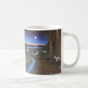 Taza De Café Mariscos voladores a través de un pantano paisaj