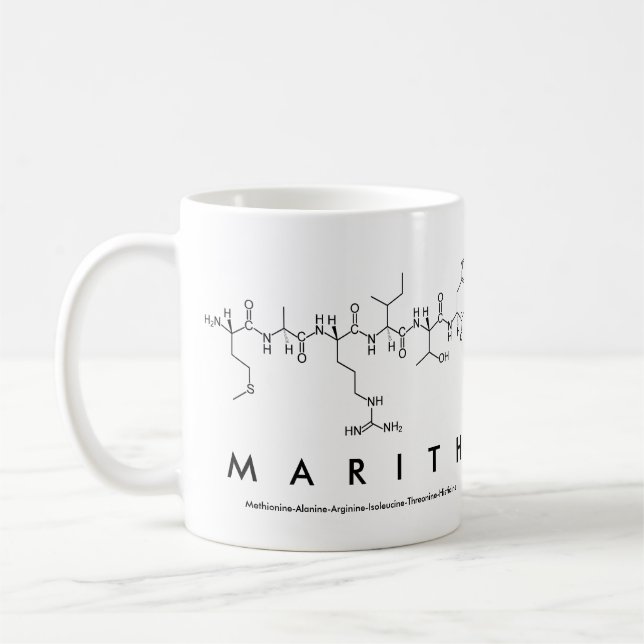 Taza De Café Marith peptide name mug (Izquierda)