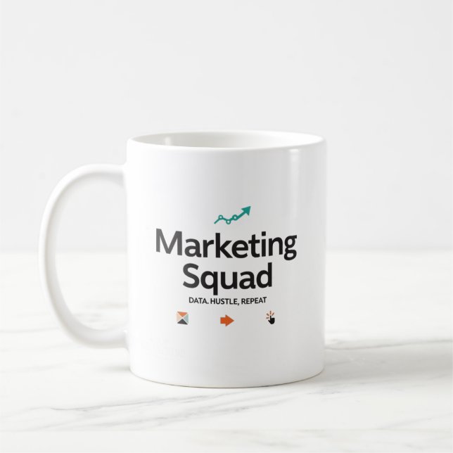 Taza De Café Marketing Squad – Data. Hustle. Repeat. (Izquierda)
