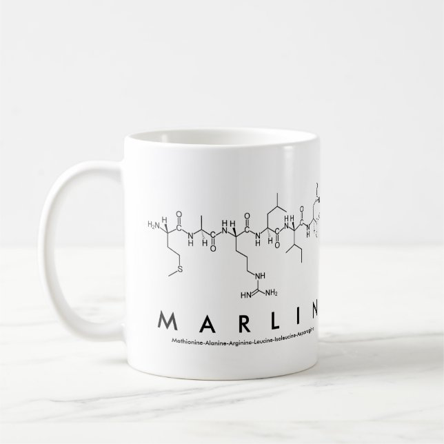 Taza De Café Marlin peptide name mug (Izquierda)