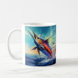 Taza De Café Marlin, tazón de café de marinera