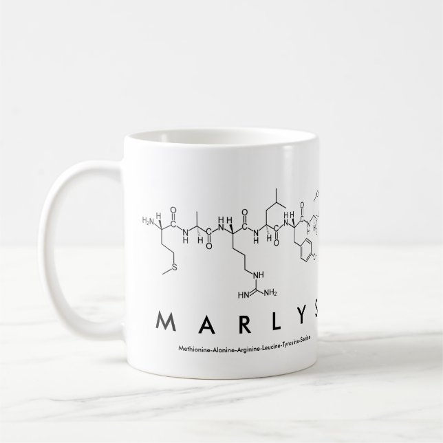 Taza De Café Marlys peptide name mug (Izquierda)