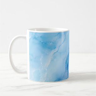 Taza De Café Mármol abstracto azul cielo de lujo