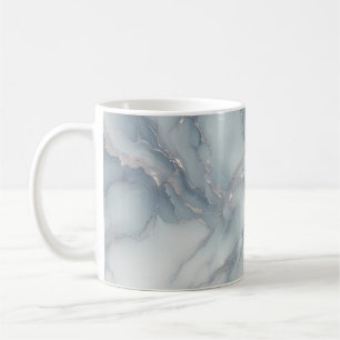 Taza De Café Mármol azul pálido con venas plateadas