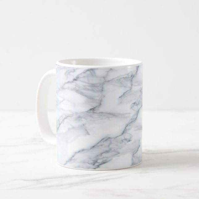 Taza De Café Mármol blanco Carrara Calacatta Textura (Anverso izquierdo)