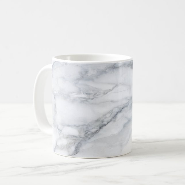 Taza De Café Mármol blanco Carrara Calacatta Textura (Anverso izquierdo)