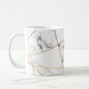 Taza De Café Mármol blanco con Bonito de líneas de oro