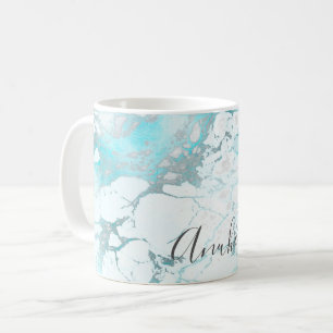 Taza De Café MÁRMOL BLANCO DE PixDezines + VENTILADORAS TURQUES