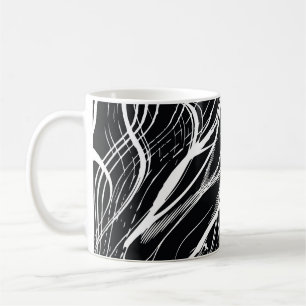 Taza De Café Mármol blanco negro: cosecha abstracta