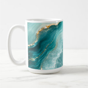 Taza De Café Mármol de ágata de lujo con vetas de oro