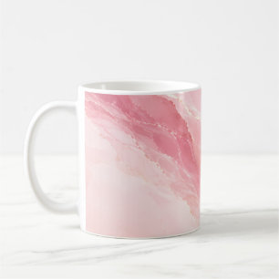 Taza De Café Mármol de Cuarzo Rosa de Lujo