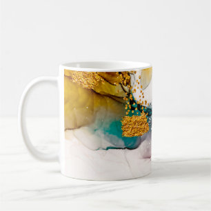 Taza De Café Mármol de lujo con oro purpurina