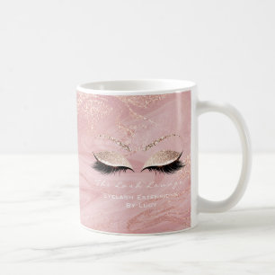 Taza De Café Mármol del purpurina del rosa del estudio de la