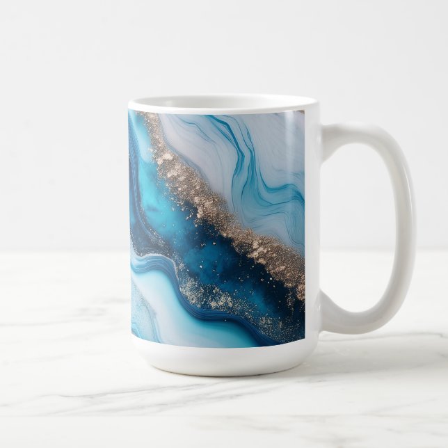 Taza De Café Mármol del Río Azul (Derecha)