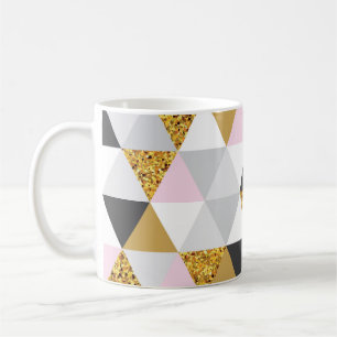 Taza De Café Mármol dorado, textura geométrica sin costura