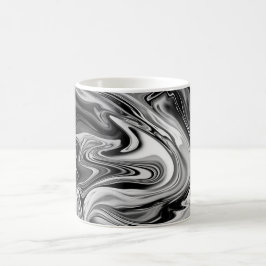 Taza De Café Mármol elegante 7 - líquido blanco y negro