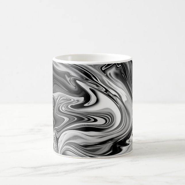 Taza De Café Mármol elegante 7 - líquido blanco y negro (Centro)