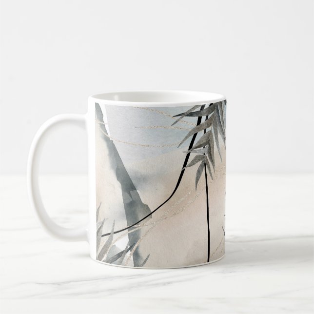 Taza De Café Mármol floral geométrico nórdico (Izquierda)