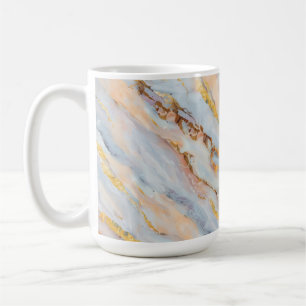Taza De Café Mármol fluido en tonos de gris, melocotón y dorado