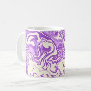 Taza De Café Mármol Giratorio Abstracto en Tonos de Púrpura