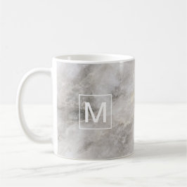 Taza De Café Mármol gris monogramado