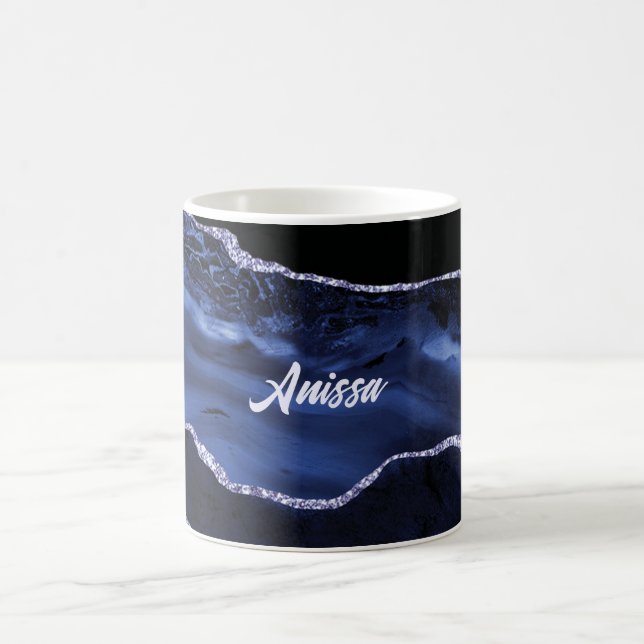 Taza De Café Mármol negro y azul (Centro)