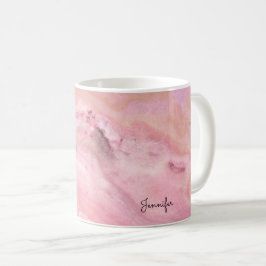 Taza De Café Mármol rosa bebé