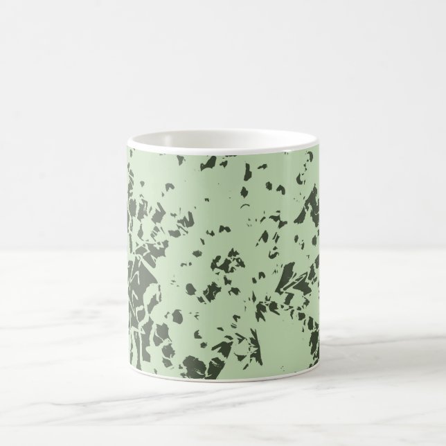 Taza De Café Mármol verde abstracto con salpicaduras de pintura (Centro)