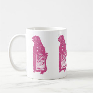 Taza De Café Marmot Groundhog comiendo sardinas
