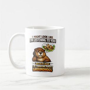 Taza De Café Marmota Divertida – “Parece que estoy escuchando